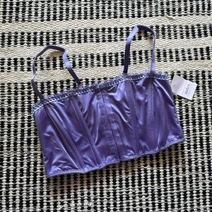 Auden Size Small Light Purple Corset Bra Top NWT